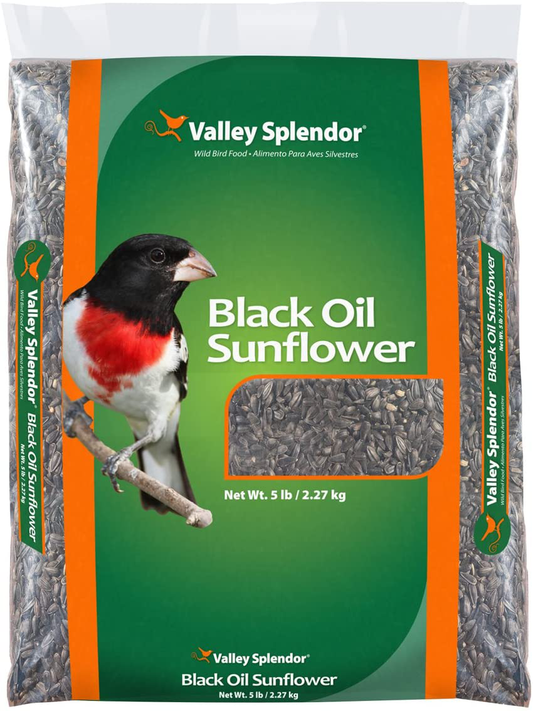 Valley Splendor 100033658 Black Oil Sunflower Seeds Wild Bird Food, 5 Lb Animals & Pet Supplies > Pet Supplies > Bird Supplies > Bird Food Valley Splendor 5 lb  