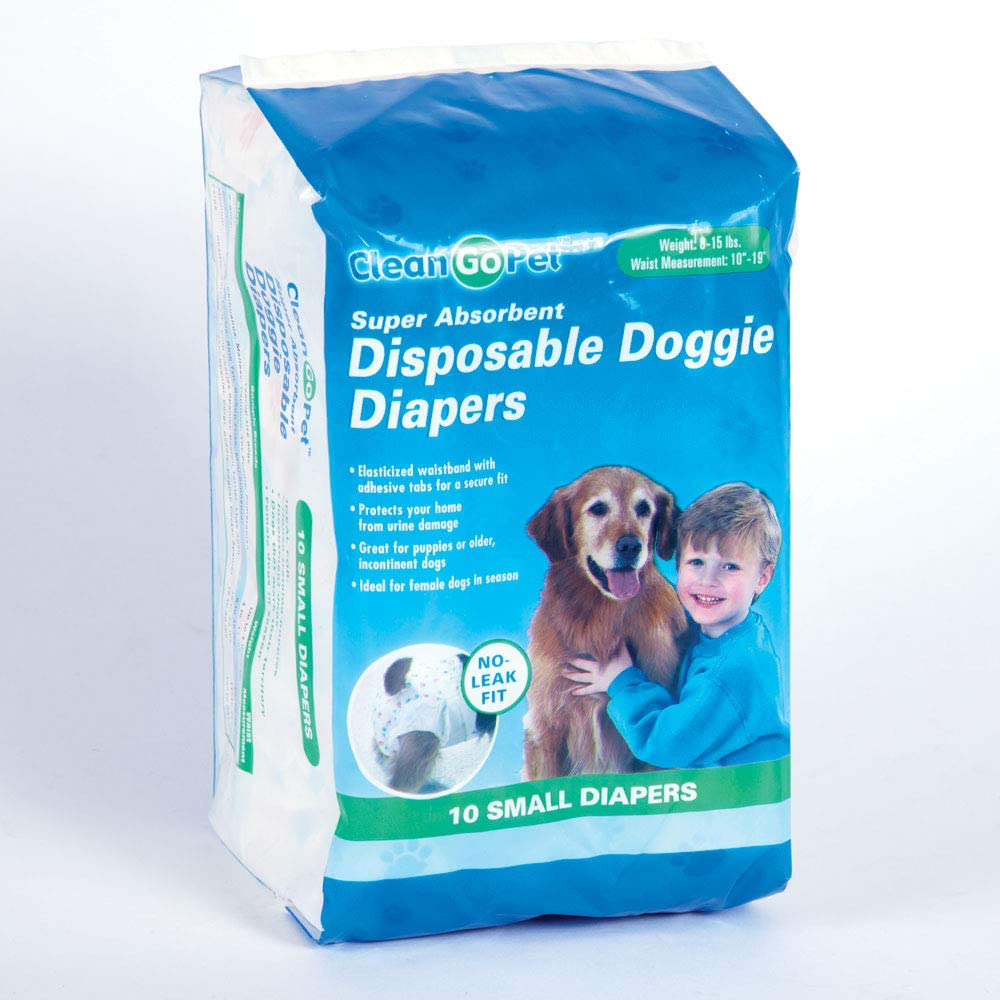 Clean Go Pet Disposable Doggy Diapers Animals & Pet Supplies > Pet Supplies > Dog Supplies > Dog Diaper Pads & Liners Clean Go Small  