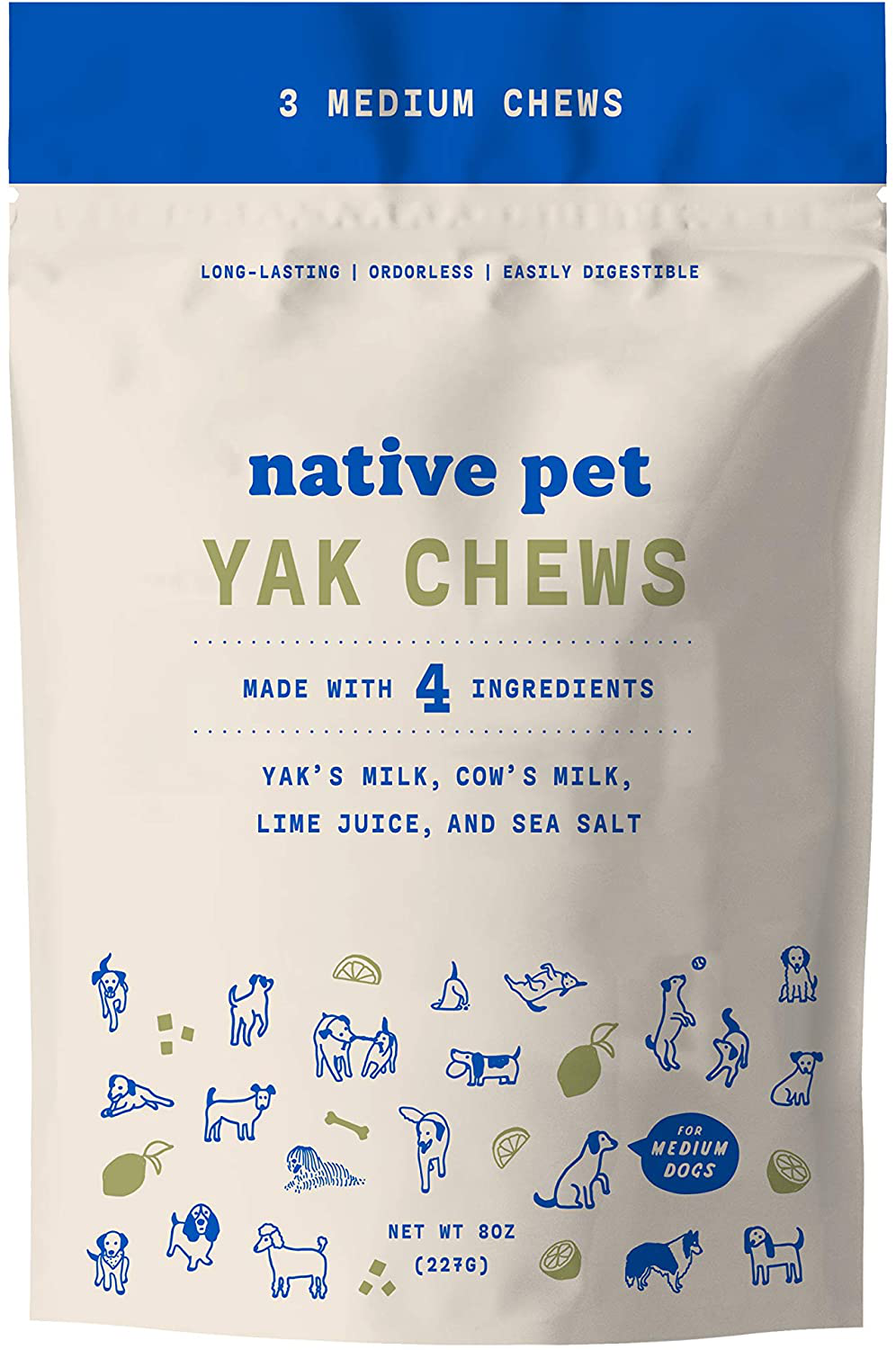 Native Pet Yak Chews for Dogs (Small, Medium, Large, and XL) - Pasture-Raised and Organic Yak Cheese Himalayan Dog Chews for Oral Health - Long-Lasting, Low Odor, Protein Rich Animals & Pet Supplies > Pet Supplies > Small Animal Supplies > Small Animal Treats Native Pet   