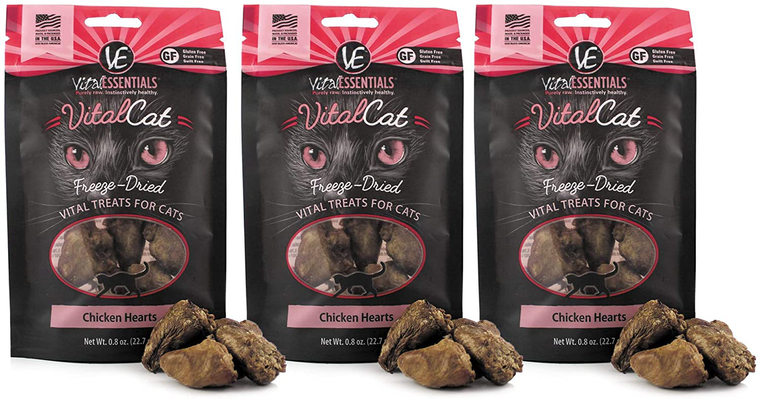 Vital Essentials Vital Cat Freeze-Dried Grain Free Limited Ingredient Cat Treats - 3 Pack Animals & Pet Supplies > Pet Supplies > Cat Supplies > Cat Treats Vital Essentials Chicken Hearts  