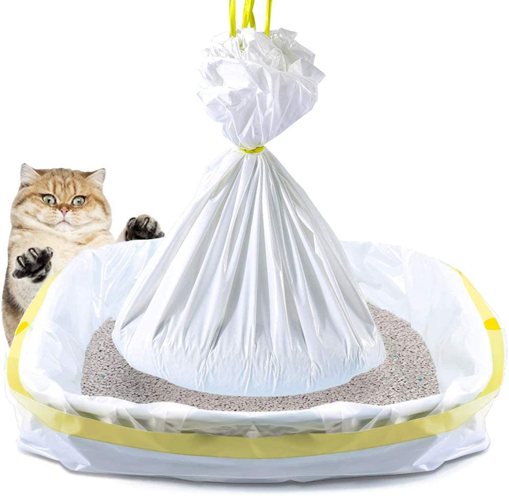 Sanring Thick Cat Litter Box Liners, Jumbo Extra Durable Large Drawstring Kitty Litter Pan Bags Cat Waste Litter Bags Eco Friendly Pet Cat Supplies (36" X 18") Animals & Pet Supplies > Pet Supplies > Cat Supplies > Cat Litter Box Liners Sanring   