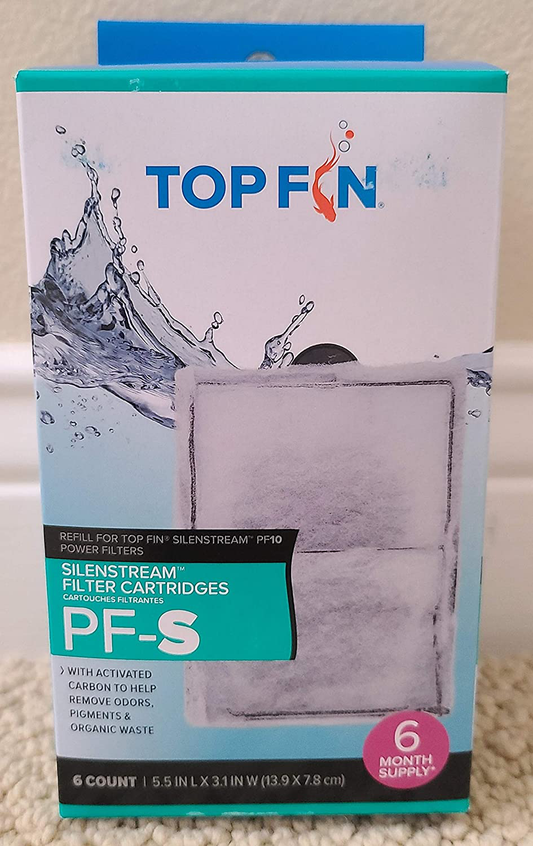 Top Fin Silenstream PF-S Small Filter Cartridges (6 Count) Refill for PF10 Power Filters (5.5In X 3.1In) Animals & Pet Supplies > Pet Supplies > Fish Supplies > Aquarium Filters Top Fin   