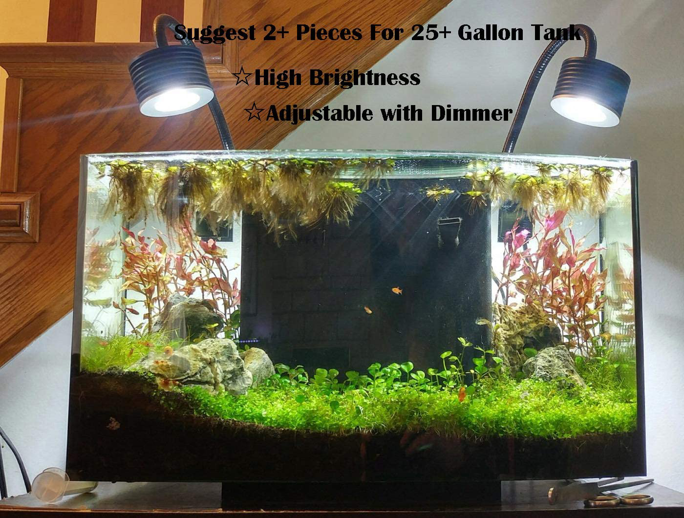 Full Spectrum Aquarium Light, 4 Channels Adjustable 6500K Fish Tank Light with Cooling Fan and Gooseneck for Freshwater Aquarium Tank Refugium Supports Remote and Wifi Controller (Planted F-20) Animals & Pet Supplies > Pet Supplies > Fish Supplies > Aquarium Lighting Lominie   