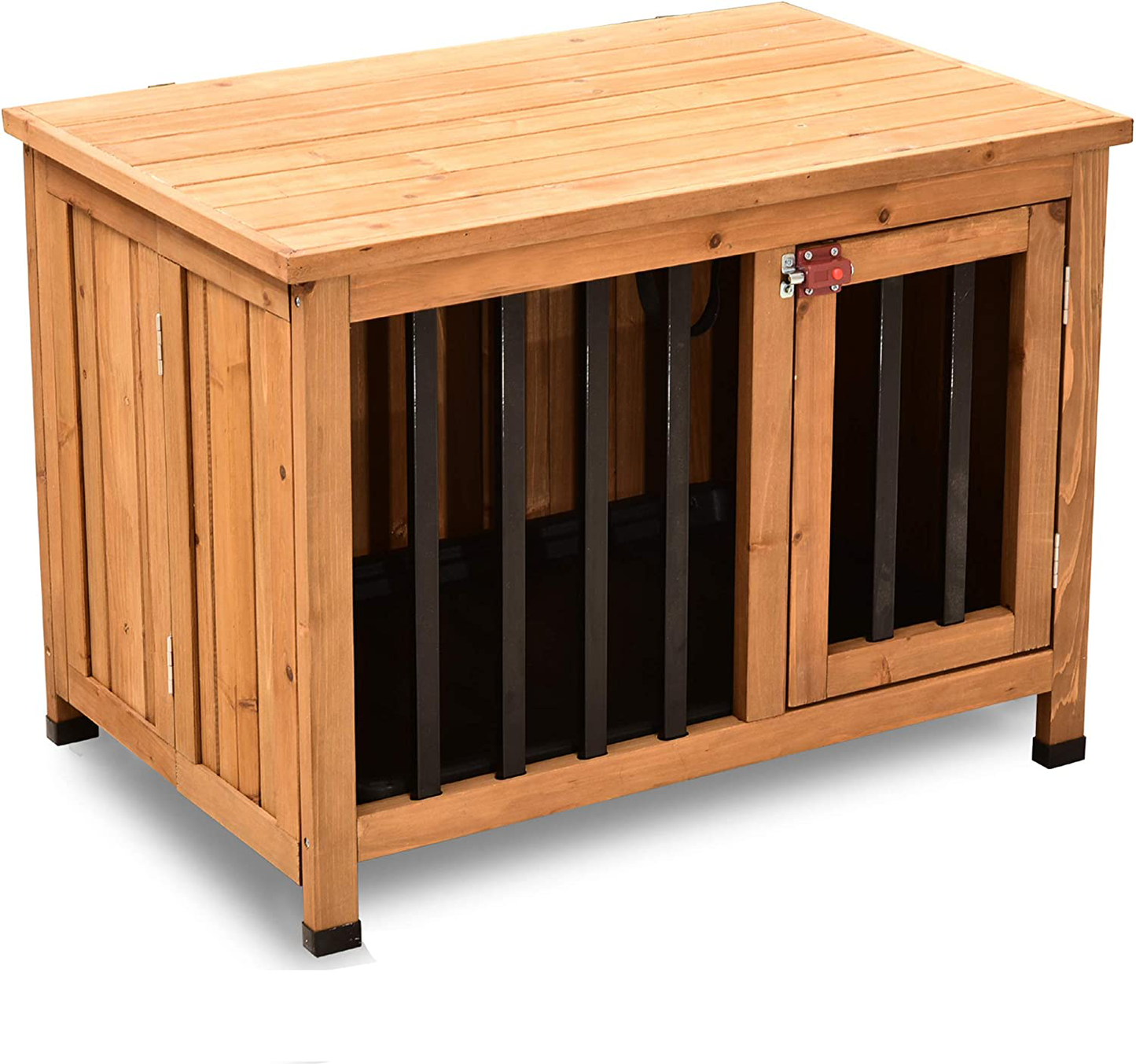 Lovupet Wooden Portable Foldable Pet Crate Indoor Outdoor Dog Kennel Pet Cage with Tray Animals & Pet Supplies > Pet Supplies > Dog Supplies > Dog Houses Lovupet 28.1"L x 18.5"W x 20.5"H  