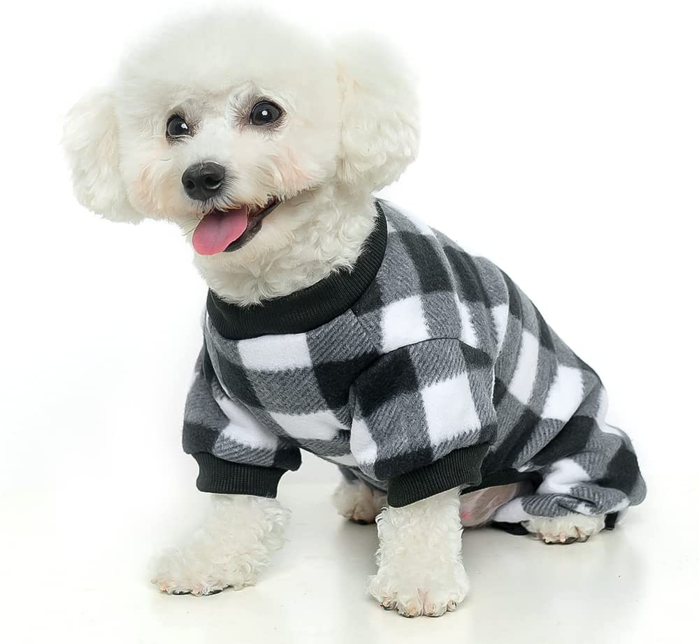 MUDAN 100% Cotton Buffalo Plaid Sweaters Pajamas Dogs Jumpsuits Pet Apparel Cat Onesies Jammies for Dog Pet Clothes Animals & Pet Supplies > Pet Supplies > Cat Supplies > Cat Apparel MUDAN BLACK L 