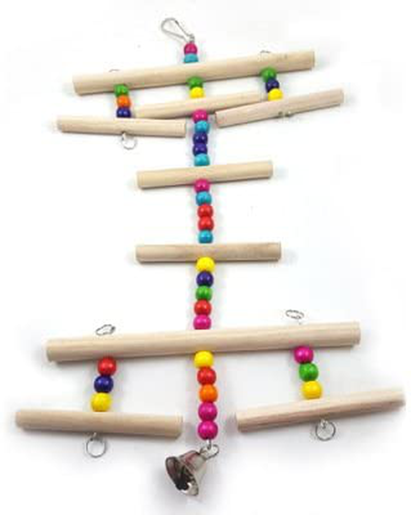 Hypeety Wooden Swings Toy Bridge Perches Stand Ladder for Small Birds Budgie Parakeet Cockatiel Cage Accessories Pet Chewing Hanging Toy Animals & Pet Supplies > Pet Supplies > Bird Supplies > Bird Ladders & Perches Hypeety   