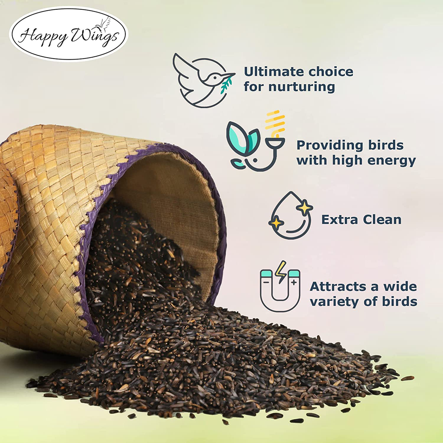 Happy Wings Nyjer/Thistle Seeds Wild Bird Food Animals & Pet Supplies > Pet Supplies > Bird Supplies > Bird Food Happy Wings   