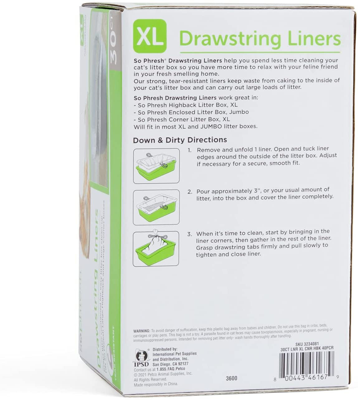 Petco Brand - so Phresh Drawstring Liners for Highback Boxes for Cats Animals & Pet Supplies > Pet Supplies > Cat Supplies > Cat Litter Box Liners So Phresh   