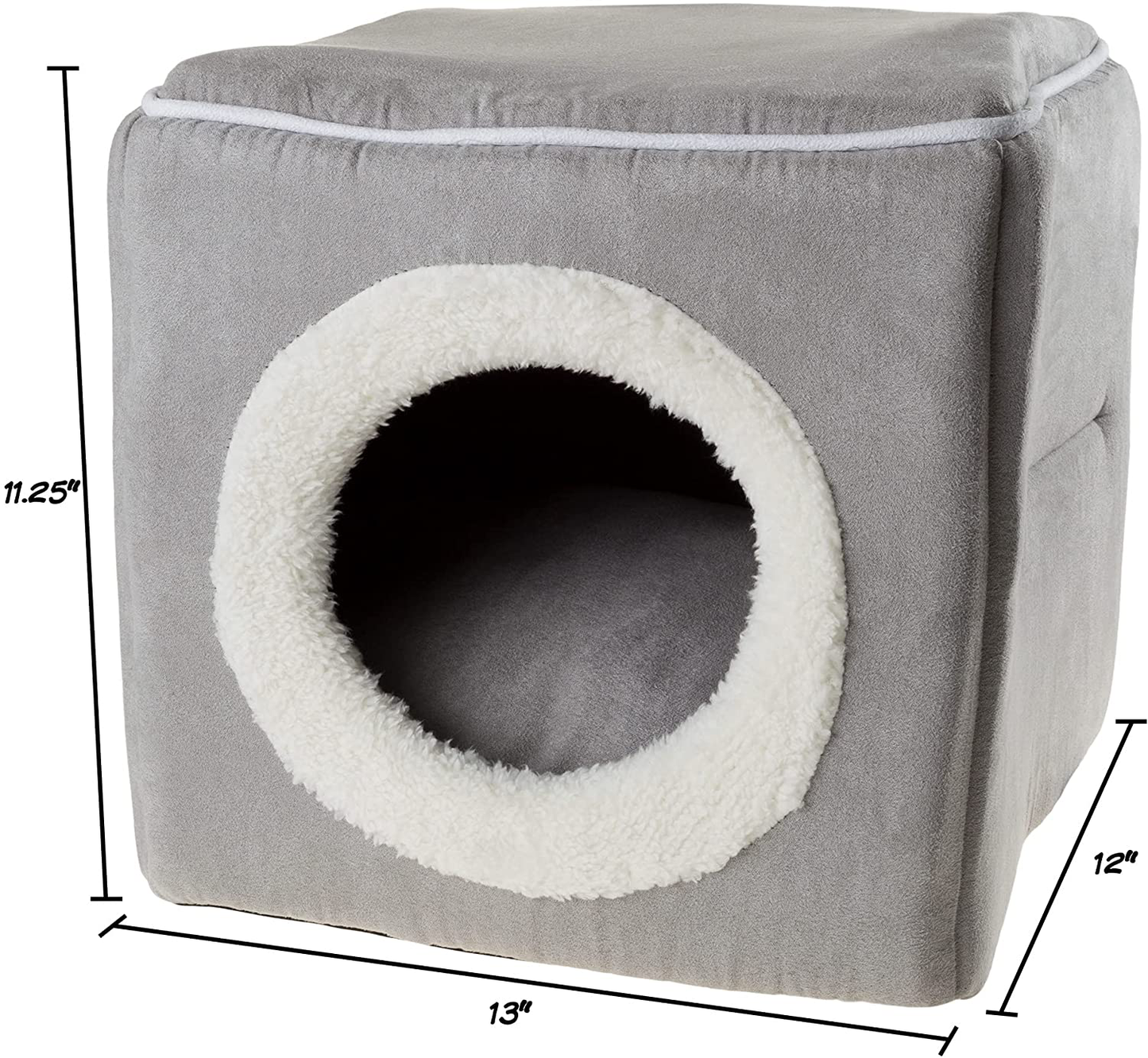 PETMAKER Cave Pet Bed Collection - Soft Indoor Enclosed Covered Cavern/House for Cats, Kittens, and Small Pets with Removable Cushion Pad