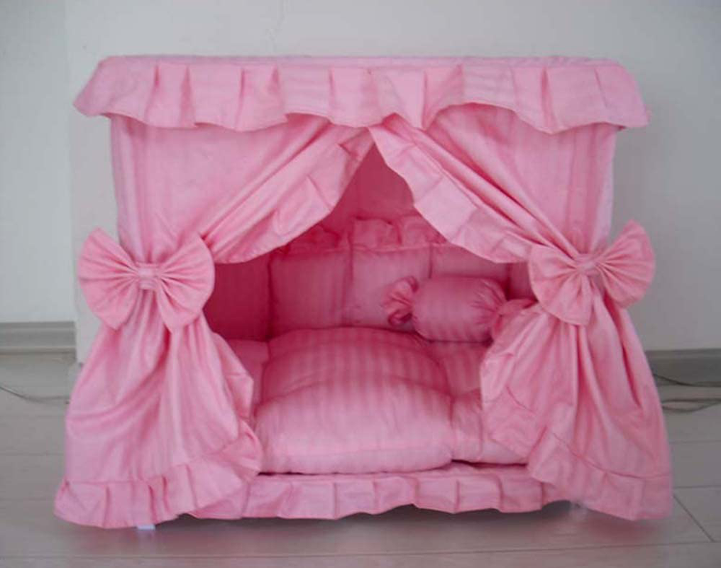 Princess Pink Pet Dog Handmade Bed House+1 Candy Pillow Animals & Pet Supplies > Pet Supplies > Dog Supplies > Dog Houses Yolley   