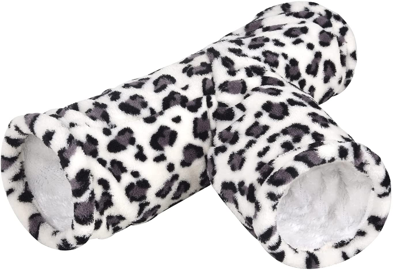 Petmolico Hamster Play Tunnel, Warm Plush T-Shaped Tunnel Living Habitat Small Animal Hideout Toy for Rat Gerbil Hedgehogs, Gray Spot Animals & Pet Supplies > Pet Supplies > Small Animal Supplies > Small Animal Habitat Accessories Petmolico   