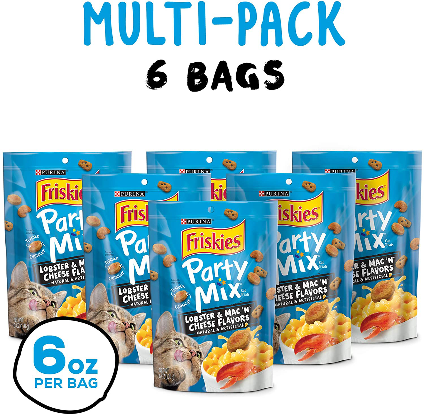 Purina Friskies Party Mix Adult Cat Treats - (6) 6 Oz. Pouches Animals & Pet Supplies > Pet Supplies > Cat Supplies > Cat Treats Purina Friskies   