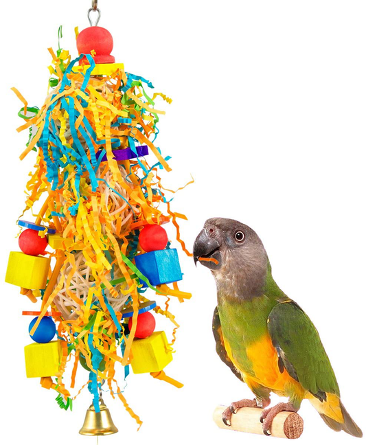 MEWTOGO Small Bird Toy,Handmade Conure Foraging Shredding Hanging Toy for Small Medium Parrots Animals & Pet Supplies > Pet Supplies > Bird Supplies > Bird Toys MEWTOGO   