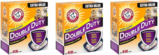Arm & Hammer Iqzctb Double Duty Clumping Litter, 40 Pounds (Pack of 3)