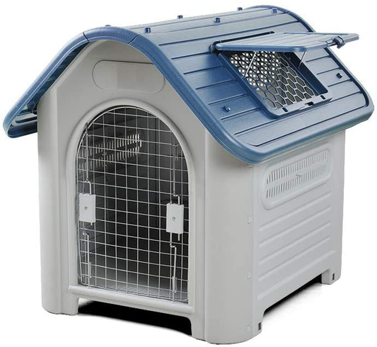 NC Pet Dog Mid House Durable Waterproof Plastic Indoor Outdoor Puppy Shelter Kennel Detachable Design with Air Vents and Elevated Floor (Medium, Blue) Animals & Pet Supplies > Pet Supplies > Dog Supplies > Dog Houses N\C   