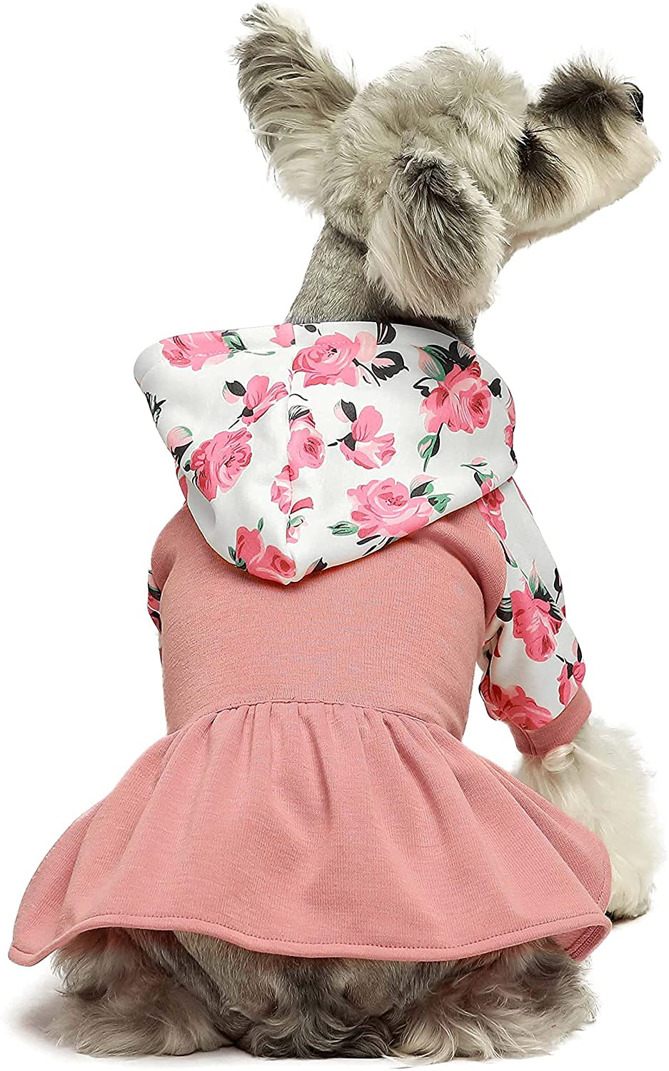 Fitwarm Floral Dog Clothes Dog Hoodie Dresses Breathable Skirt Girl Doggie Dress Puppy Outfits Cat Sweatshirt Apparel