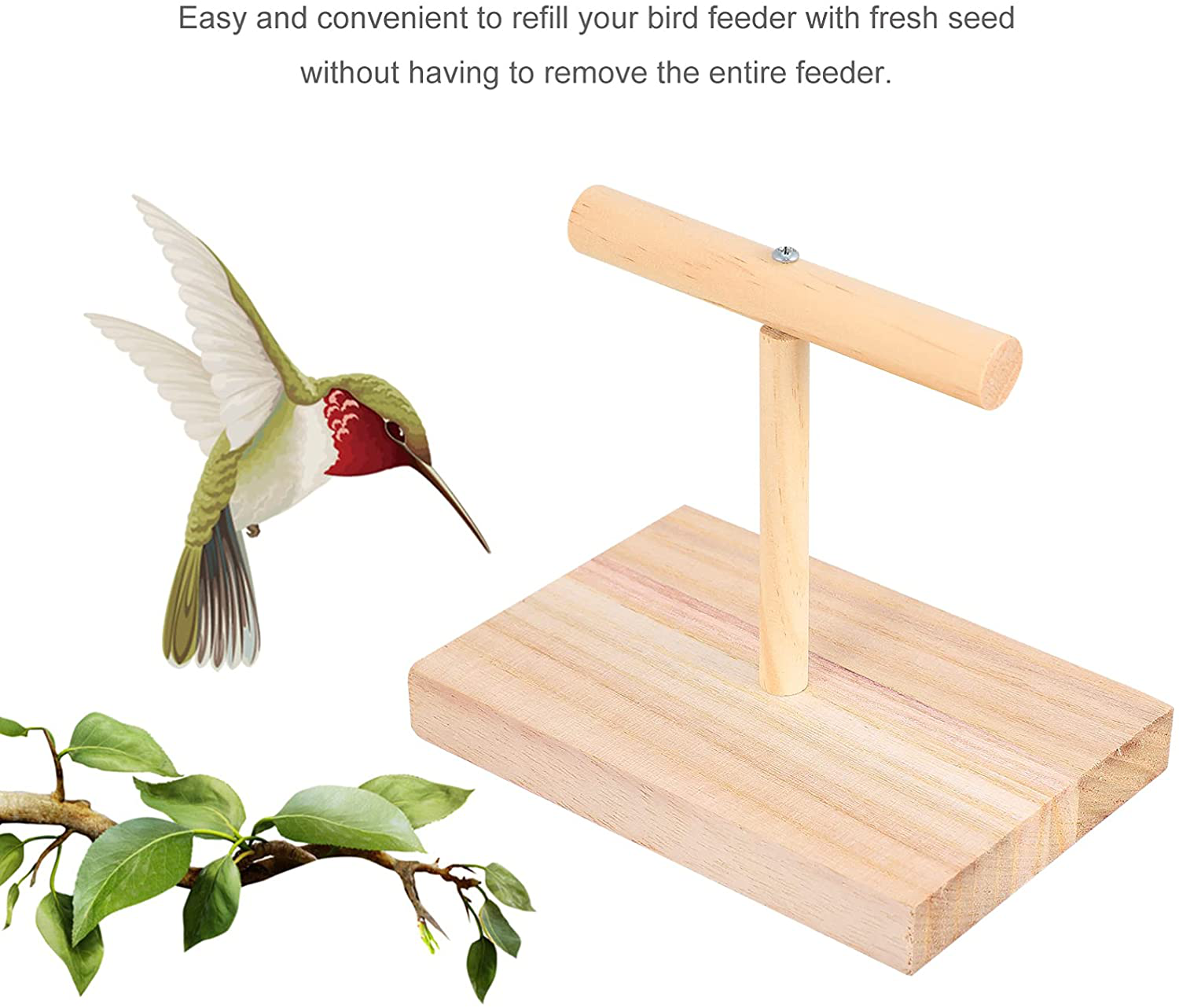 STOBOK 1Pc Bird Training Stand, Wooden Parrot Training T Stand Perch Bird Cage Stand Playstand Playgound Play Gym for Concures Parakeets Lovebirds Cockatiels Animals & Pet Supplies > Pet Supplies > Bird Supplies > Bird Gyms & Playstands STOBOK   