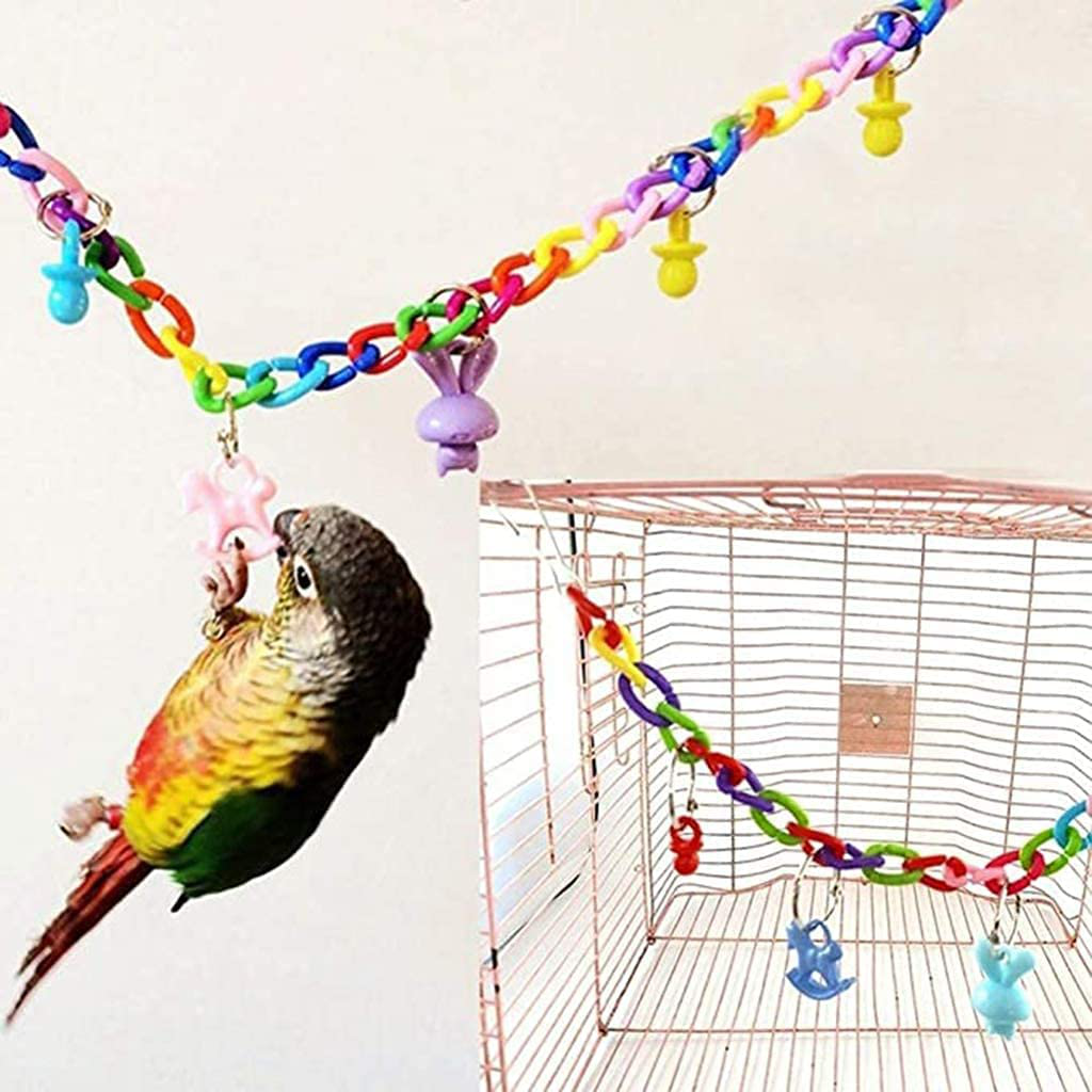 Bird Parrot Swing Chewing Toys,9 Pack Bird Cage Toys- Hanging Swing Ropes Hammock Swing Toy Parrot Ladders Swing Hanging Bell Bird Stand Perch Bird Mirror for Small Bird
