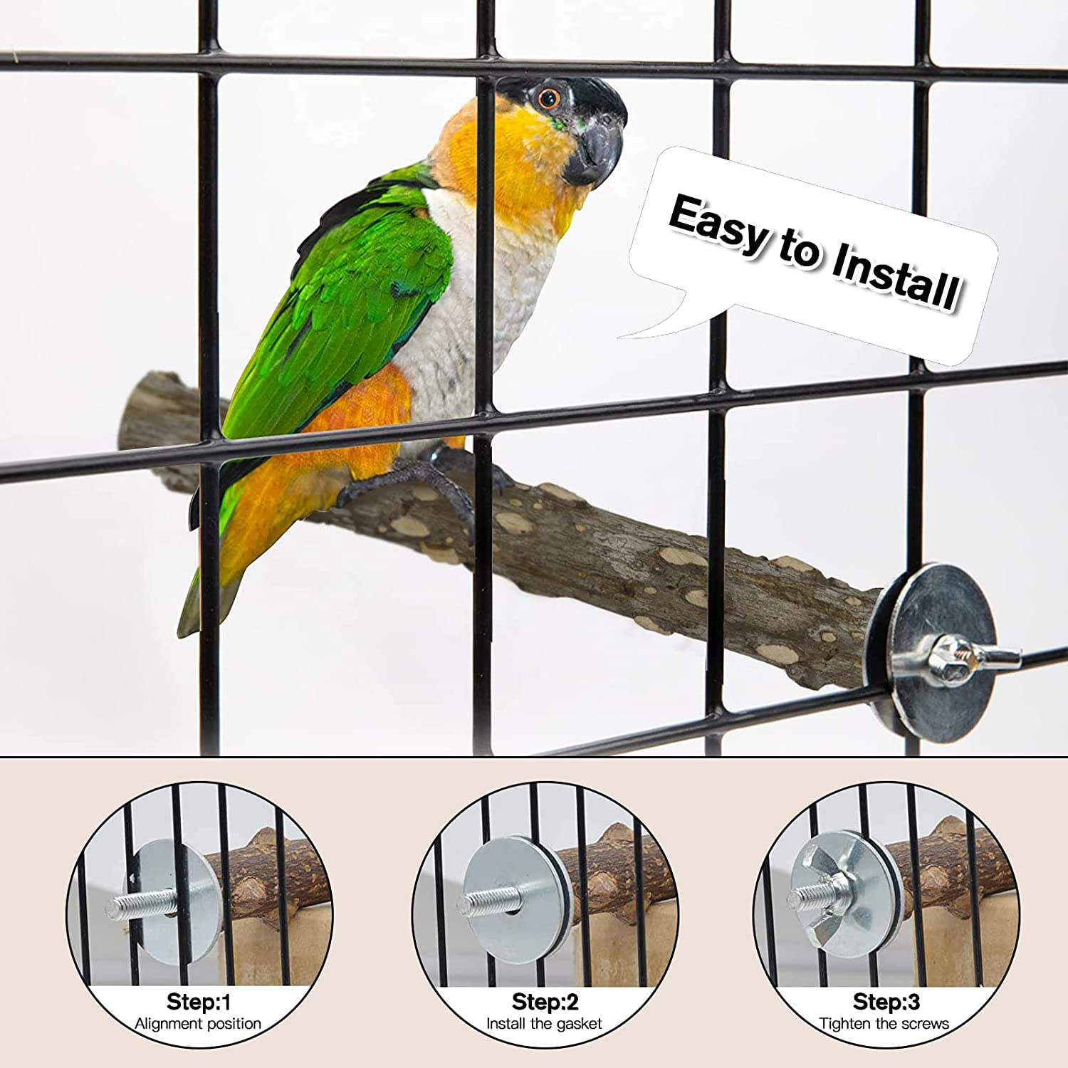 RF-X Bird Toys Perch Wood, Parrot Toys Natural Branch Standing Stick Set of 5, Suitable for Macaws, Budgies, Lovebirds, Finches, Small and Medium Sized Bird Toys Animals & Pet Supplies > Pet Supplies > Bird Supplies > Bird Toys RF-X   