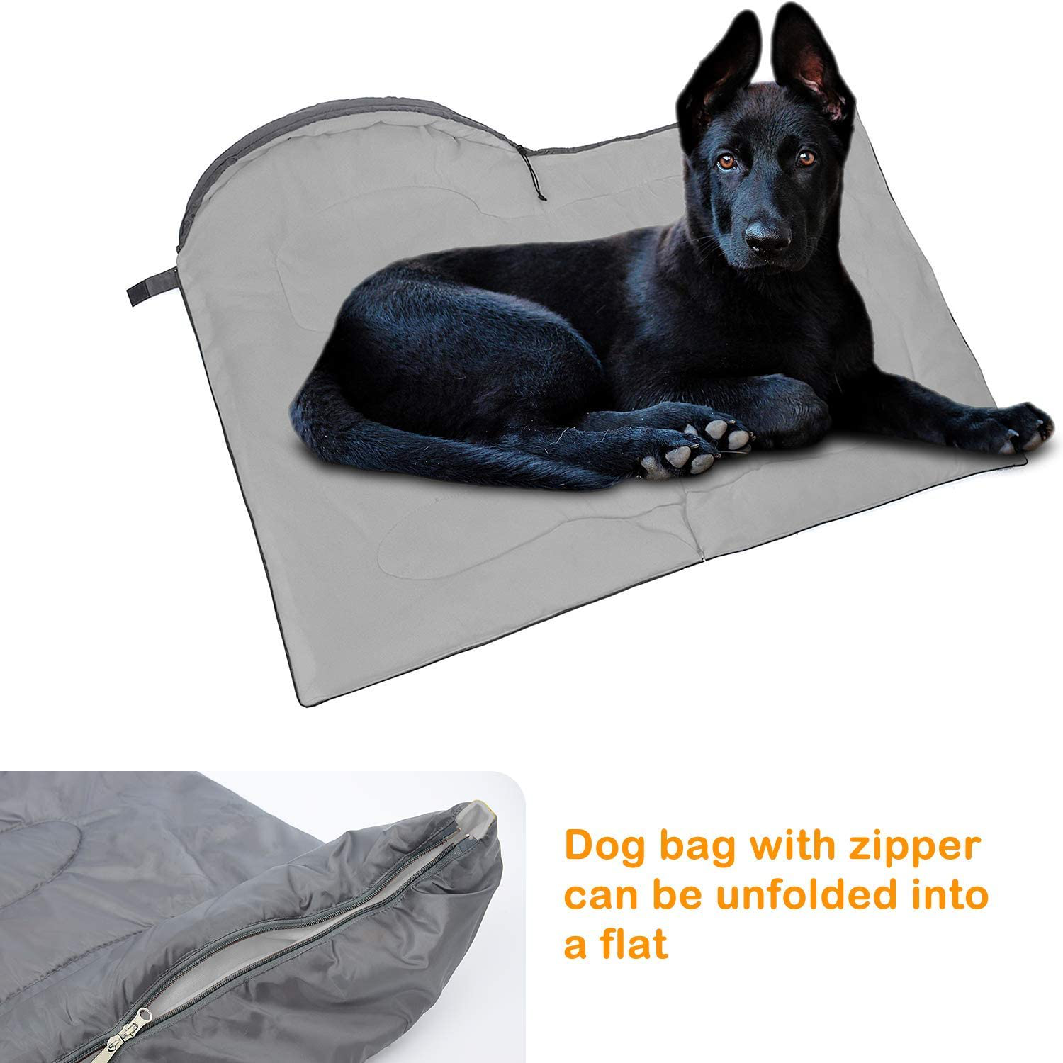 KUDES Dog Sleeping Bag Waterproof Warm Packable Dog Bed with Storage Bag for Indoor Outdoor Travel Camping Hiking Backpacking (43''Lx27''W)