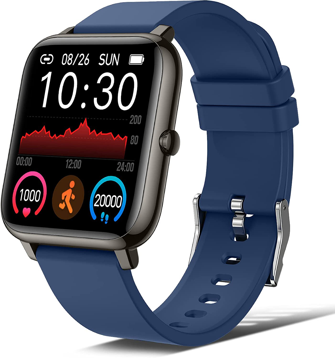 Donerton Smart Watch, Fitness Tracker for Android Phones, Fitness Tracker with Heart Rate and Sleep Monitor, Activity Tracker with IP67 Waterproof Pedometer Smartwatch with Step Counter for Women Men Animals & Pet Supplies > Pet Supplies > Dog Supplies > Dog Treadmills Donerton Blue  