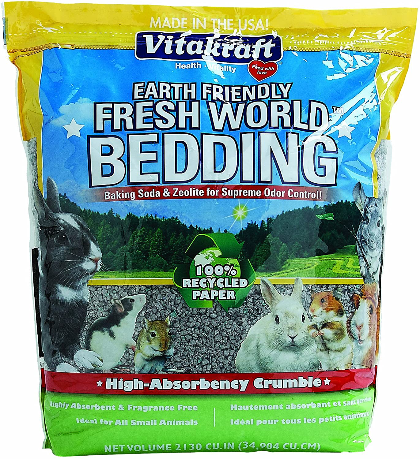 Vitakraft Fresh World Bedding for All Small Animals, 2130 Cubic Inch Size Animals & Pet Supplies > Pet Supplies > Small Animal Supplies > Small Animal Bedding Vitakraft   