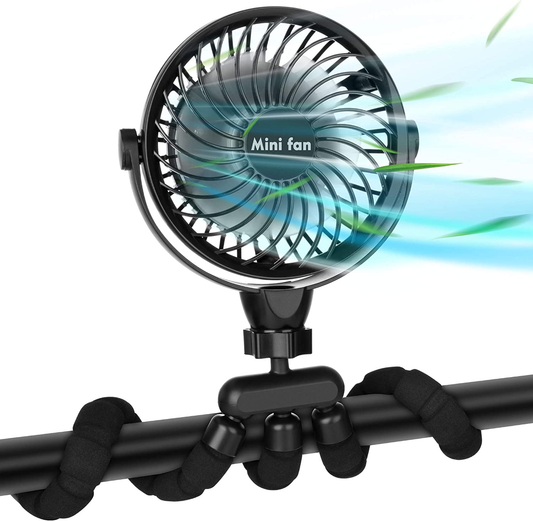 Stroller Fan, 2600Mah Battery Powered Personal Desk Air Circulator Fan with Flexible Tripod, Ultra Quiet 4 Speed 360° Rotatable USB Fan for Stroller Office Camping Hurricane Outage,Black Animals & Pet Supplies > Pet Supplies > Dog Supplies > Dog Treadmills COMLIFE BLACK 2600 
