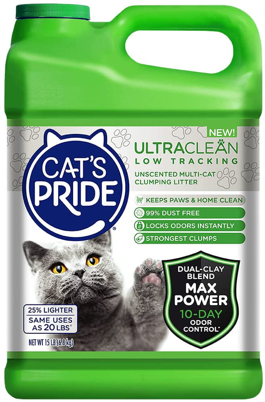 Cat’S Pride Ultra Clean Low Tracking Multi-Cat Clumping Litter 15 Pounds Animals & Pet Supplies > Pet Supplies > Cat Supplies > Cat Litter Cat's Pride Unscented  