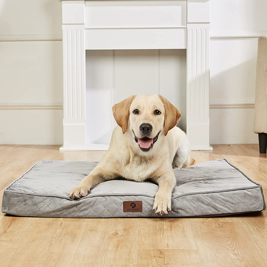 Umchord Large Orthopedic Dog Bed for Large Dogs, Thick Egg Crate Memory Foam Dog Bed for Joint Relief, Quilted Plush Dutch Velvet Top with Removable Washable Cover & Non-Slip Bottom Animals & Pet Supplies > Pet Supplies > Dog Supplies > Dog Beds UMCHORD   
