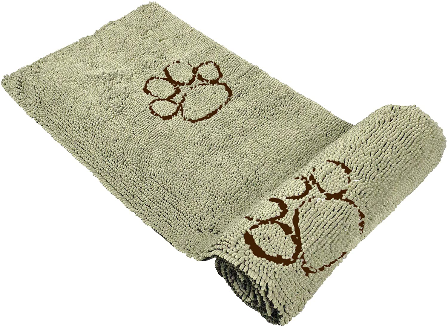 My Doggy Place - Ultra Absorbent Microfiber Dog Door Mat, Durable, Quick Drying, Washable, Prevent Mud Dirt, Keep Your House Clean (Sage Green W/Paw Print, Hallway Runner) - 8' X 2' Feet Animals & Pet Supplies > Pet Supplies > Dog Supplies > Dog Houses Downtown Pet Supply   