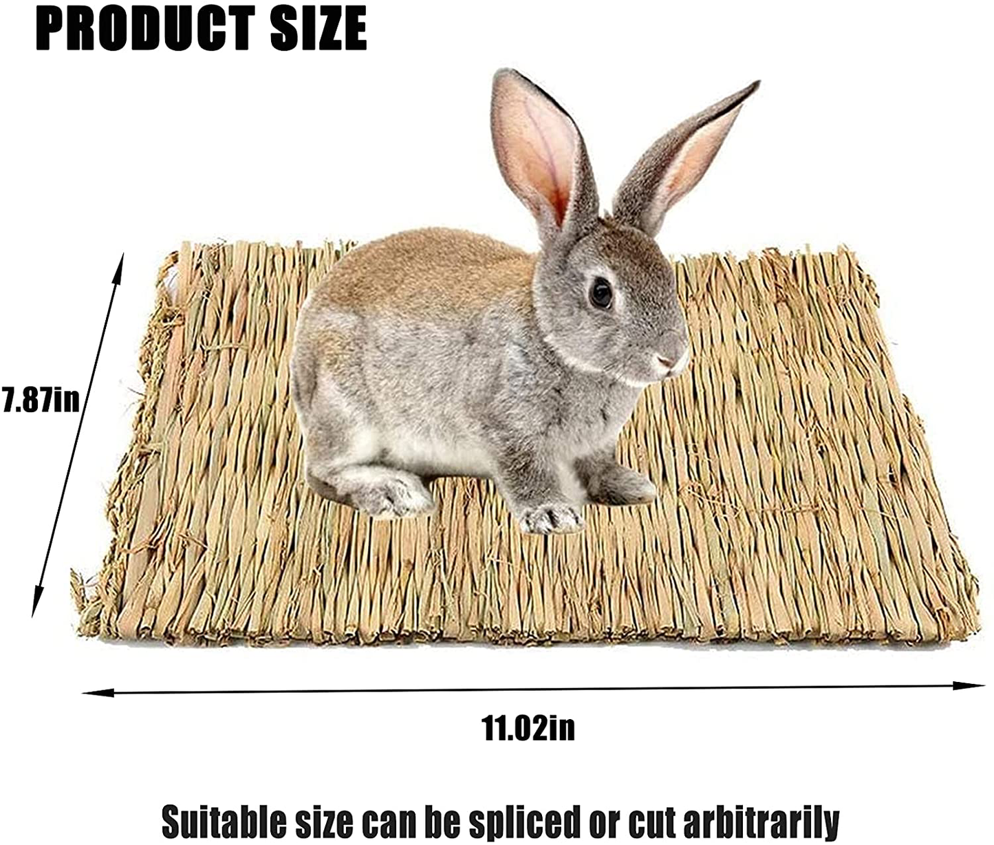 Hamiledyi Bunny Grass Mat Woven Bed Mat Natural Straw Hay Mats Rabbit Handmade Bedding Sleeping Grinding Nesting and Chewing Toy for Guinea Pig Hamster Chinchilla Squirrel Hedgehog Animals & Pet Supplies > Pet Supplies > Small Animal Supplies > Small Animal Bedding Hamiledyi   