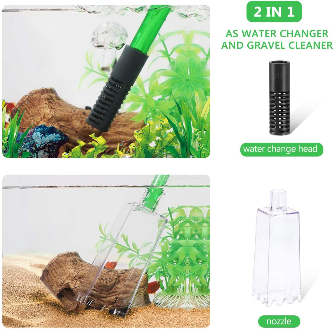 POPETPOP Aquarium Gravel Cleaner Fish Tank Vacuum Siphon Cleaning Kit for Water Changing and Filter Sand Cleaning Animals & Pet Supplies > Pet Supplies > Fish Supplies > Aquarium Cleaning Supplies POPETPOP   