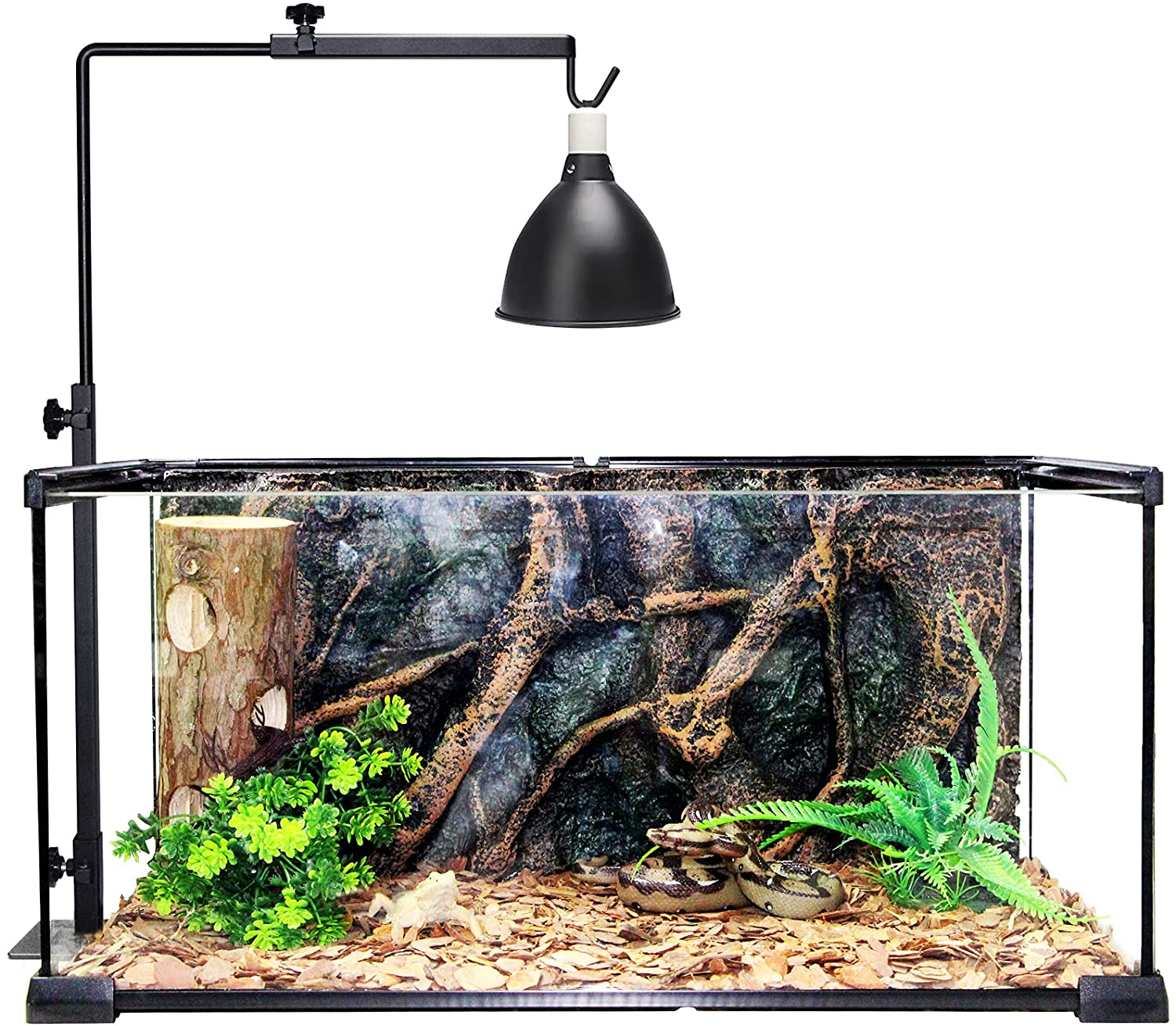 LISINAN Adjustable Reptile Terrarium Heat Lamp Stand,Metal Reptile Lamp Holder Bracket with Turtle Tank Light Fixture Accessories,Used for Lizards Snakes Amphibians Tortoise Habitat(M, 11.81"X25.19") Animals & Pet Supplies > Pet Supplies > Reptile & Amphibian Supplies > Reptile & Amphibian Habitat Accessories LISINAN   