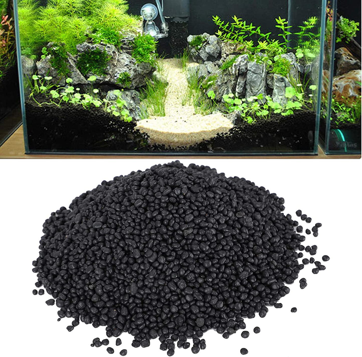 Aquarium Black Gravel Fish Tank Water Plants Mud Aquarium Substrate Soil for Aquariums Landscaping Vases Plants 1Kg Animals & Pet Supplies > Pet Supplies > Fish Supplies > Aquarium Gravel & Substrates Pssopp   