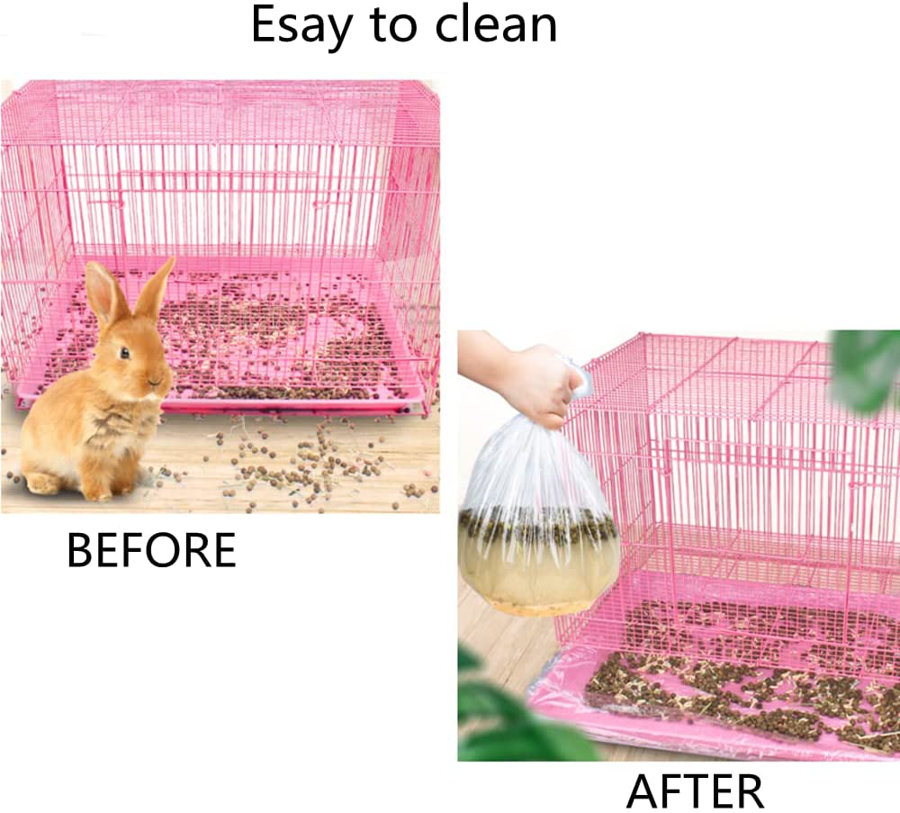 POFUIERKN 30 Pcs Disposable Rabbit Guinea Pig Cage Liners Plastic Clear Bunny Cage Liner Bag Universal Toilet Film,Small Animal Bedding, Hamster Bunny Litter Pan Bags