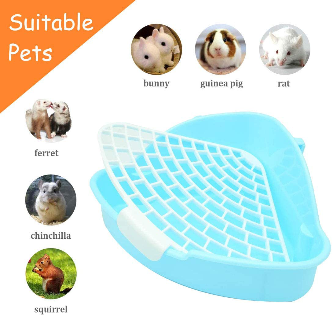 Hamiledyi Bunny Litter Pet Toilet Potty Trainer Corner Pan Bedding Box for Small Animal Guinea Pig Ferret Hamster Dwarf Rabbit(White) Animals & Pet Supplies > Pet Supplies > Small Animal Supplies > Small Animal Bedding Hamiledyi   