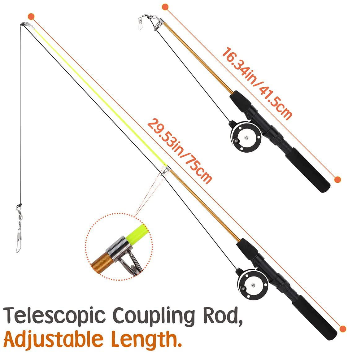 Interactive Fishing Rod, Adjustable Easy To Grasp Retractable Cat