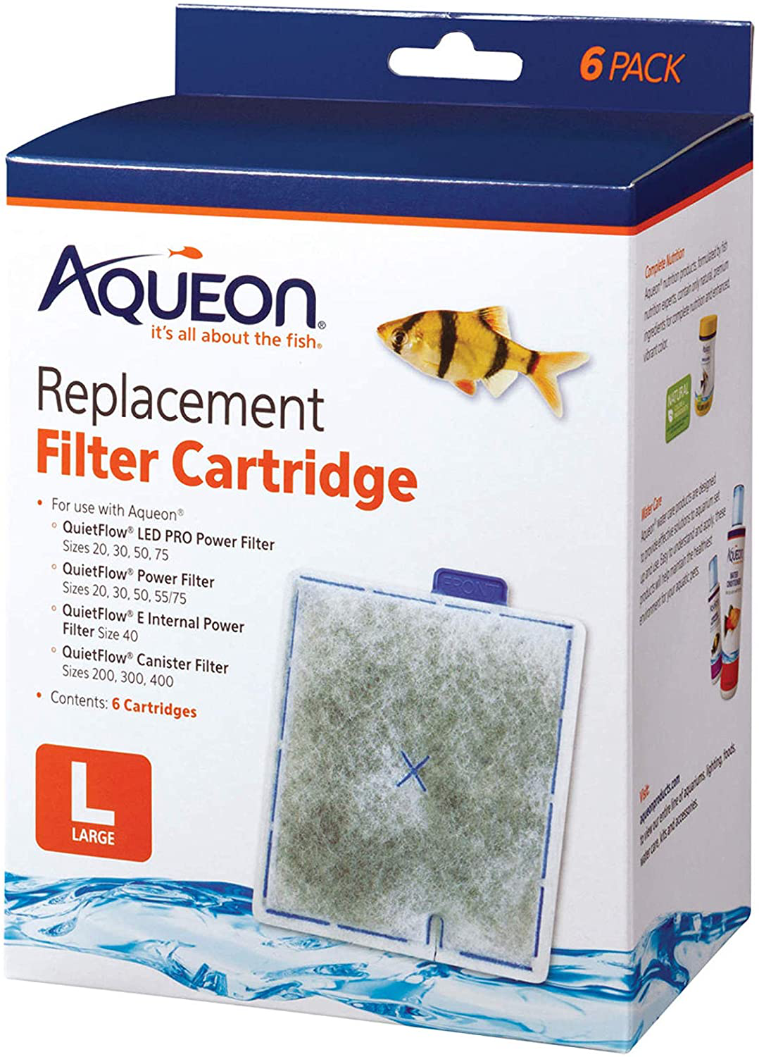 Aqueon Replacement Filter Cartridges Animals & Pet Supplies > Pet Supplies > Fish Supplies > Aquarium Filters Aqueon Large - 6 pack  