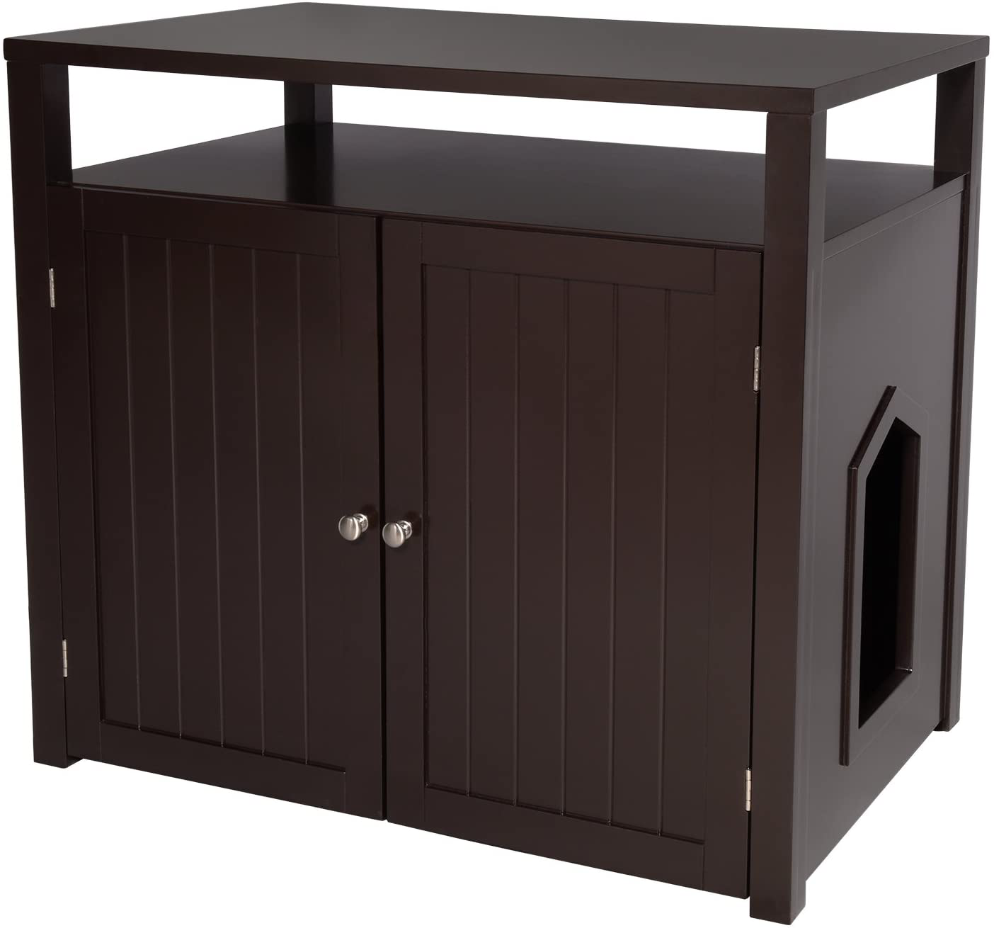 Arf Pets Cat Litter Box Enclosure, Furniture Large Box House with Table Animals & Pet Supplies > Pet Supplies > Cat Supplies > Cat Furniture Arf Pets   