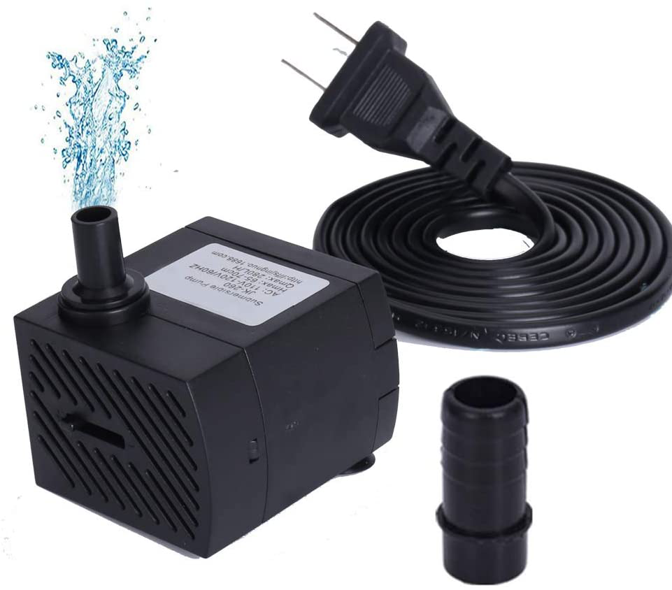 Submersible Water Pump 4W 280L/H Fountain Water Pump for Pond/Aquarium/Fish Tank/Statuary/Hydroponics with 5Ft (150CM) Power Cord Animals & Pet Supplies > Pet Supplies > Fish Supplies > Aquarium & Pond Tubing Foooxmart Fish Water Pump-1Pcs  