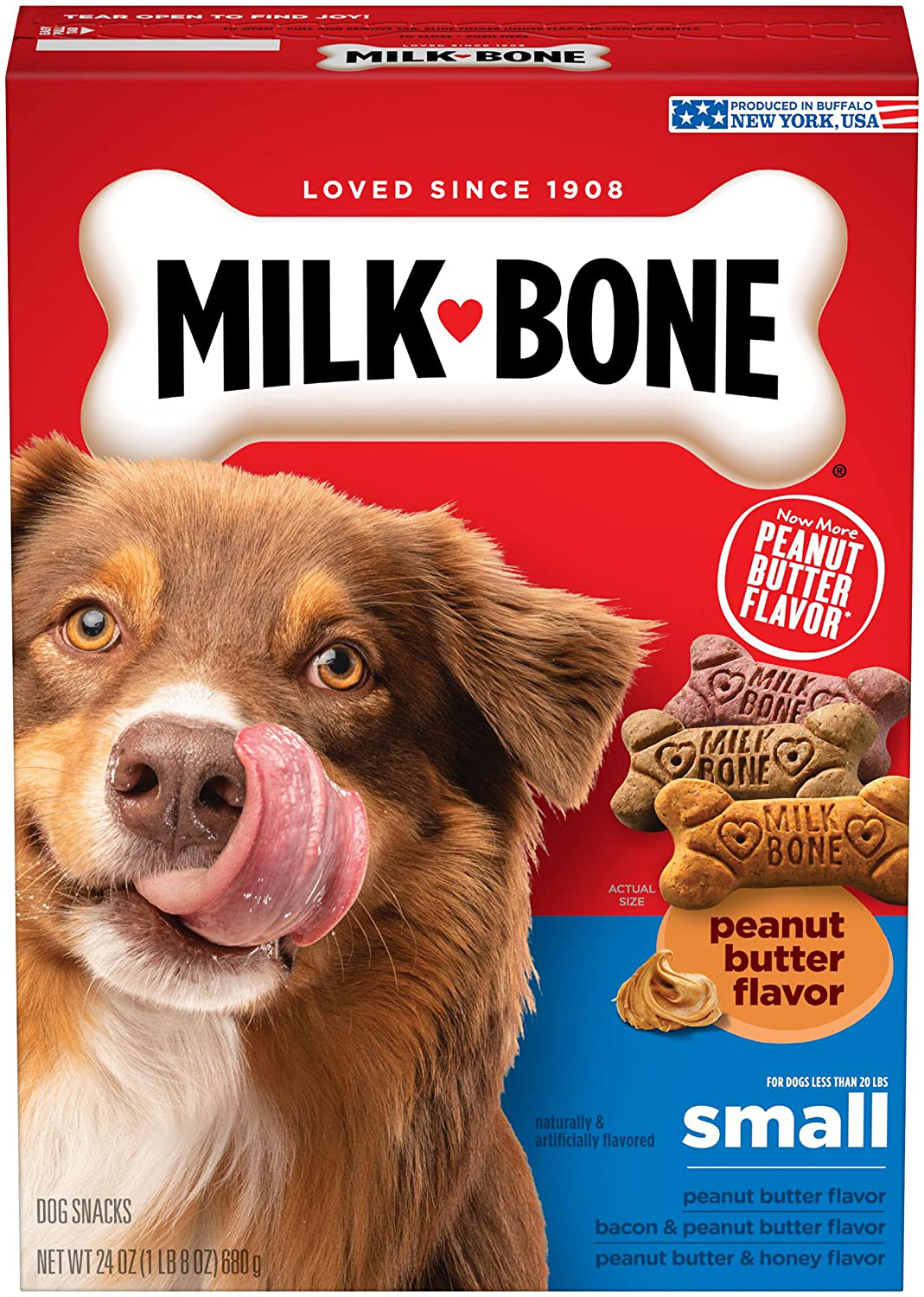 Milk-Bone Peanut Butter Flavor Dog Treats for Dogs of All Sizes Animals & Pet Supplies > Pet Supplies > Dog Supplies > Dog Treats Milk-Bone Small 24 Ounce (Pack of 12) 