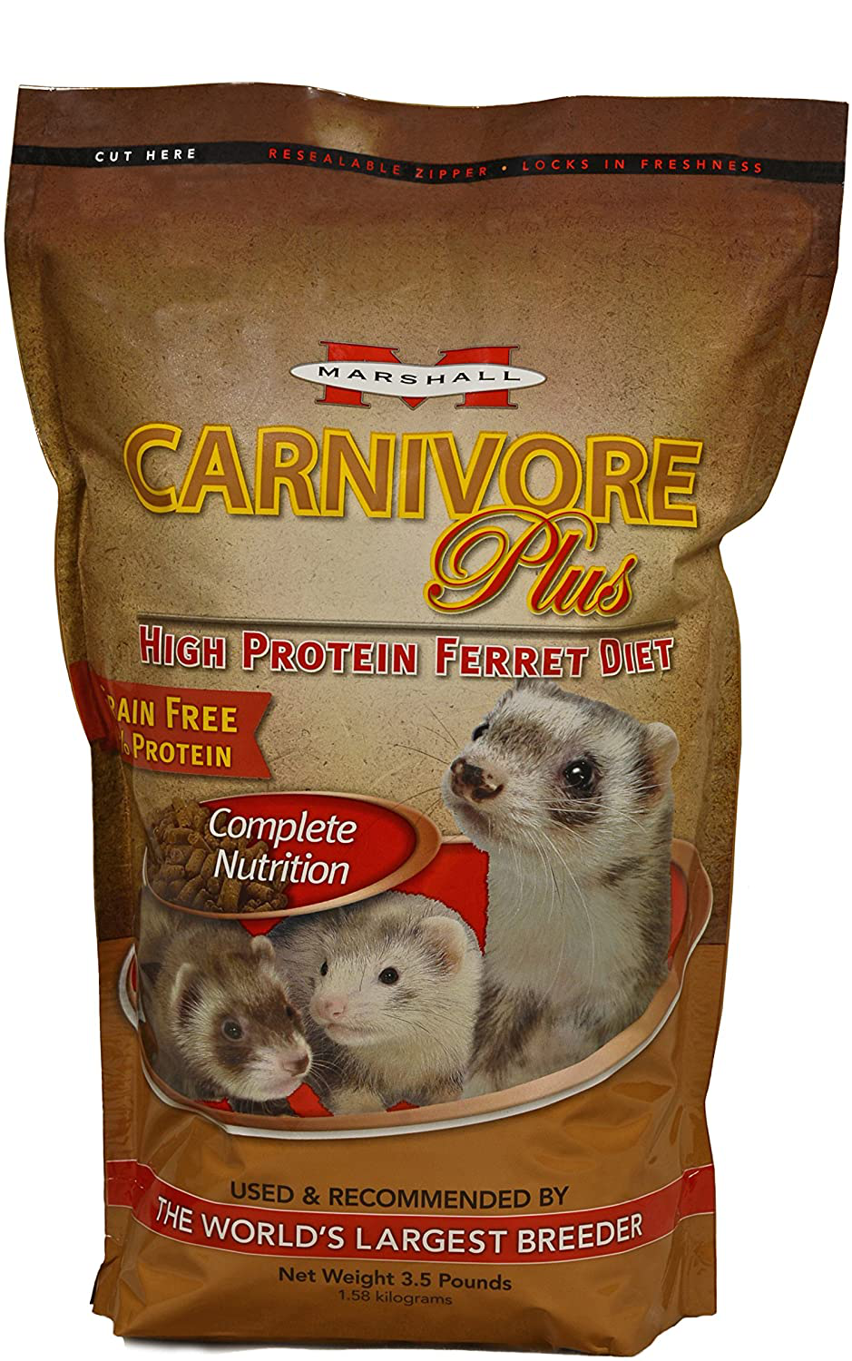 Marshall Carnivore plus High Protein Diet Ferret Food - 3.5 Lb