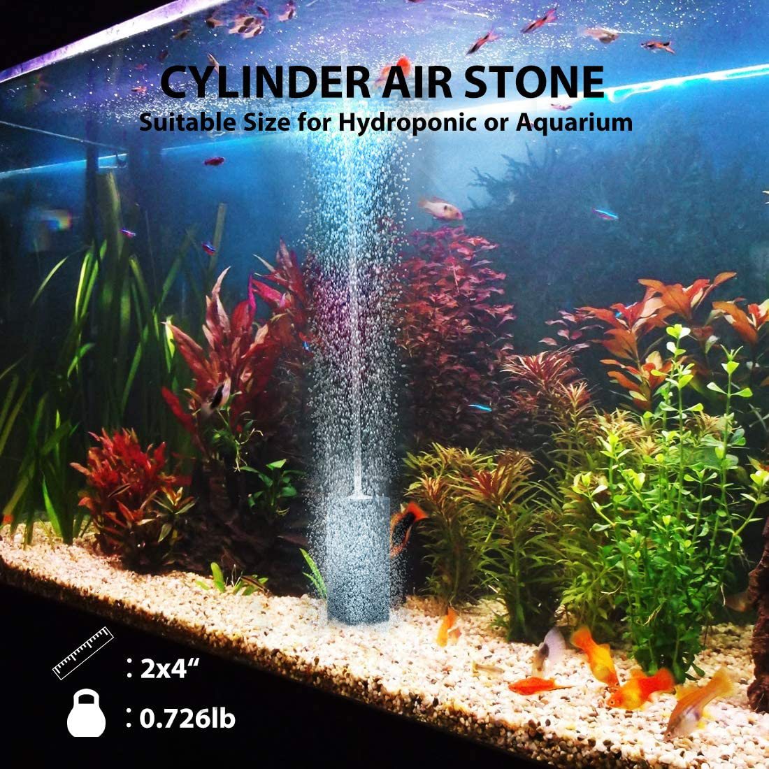 VIVOHOME Air Stones 4 X 2 Inch, Airstones Diffuser for Aquarium Fish Tank Hydroponics Pump, Pack of 2 Animals & Pet Supplies > Pet Supplies > Fish Supplies > Aquarium & Pond Tubing VIVOHOME   