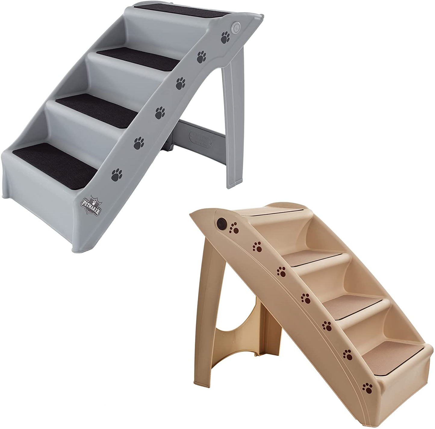 PETMAKER Folding Plastic Pet Stairs Collection - Durable Indoor/Outdoor 4 Step Design with Built-In Safety Features, Home or Travel, for Dogs and Cats Animals & Pet Supplies > Pet Supplies > Cat Supplies > Cat Beds PETMAKER   