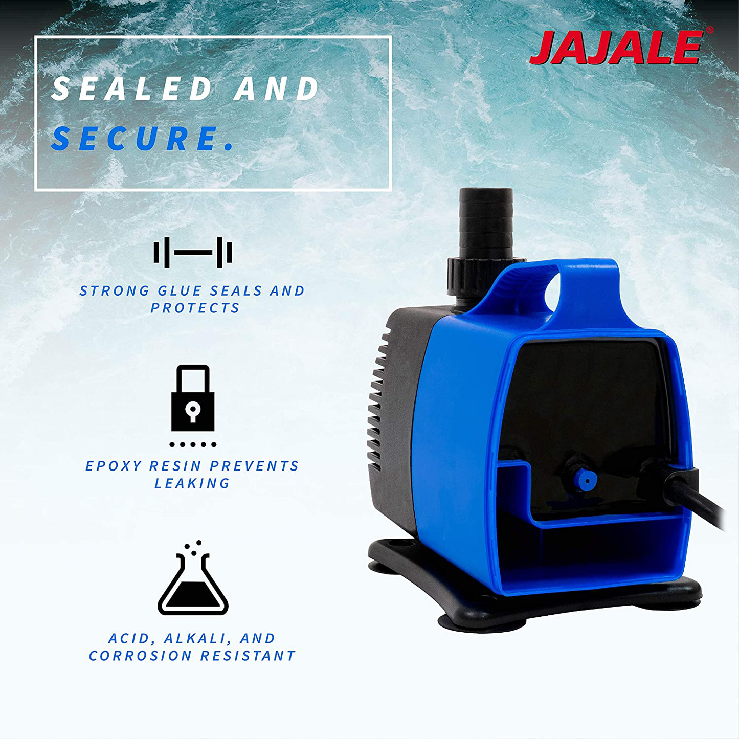 JAJALE JD Submersible Water Pump Ultra Quiet for Pond,Aquarium,Fish Tank,Fountain,Hydroponics