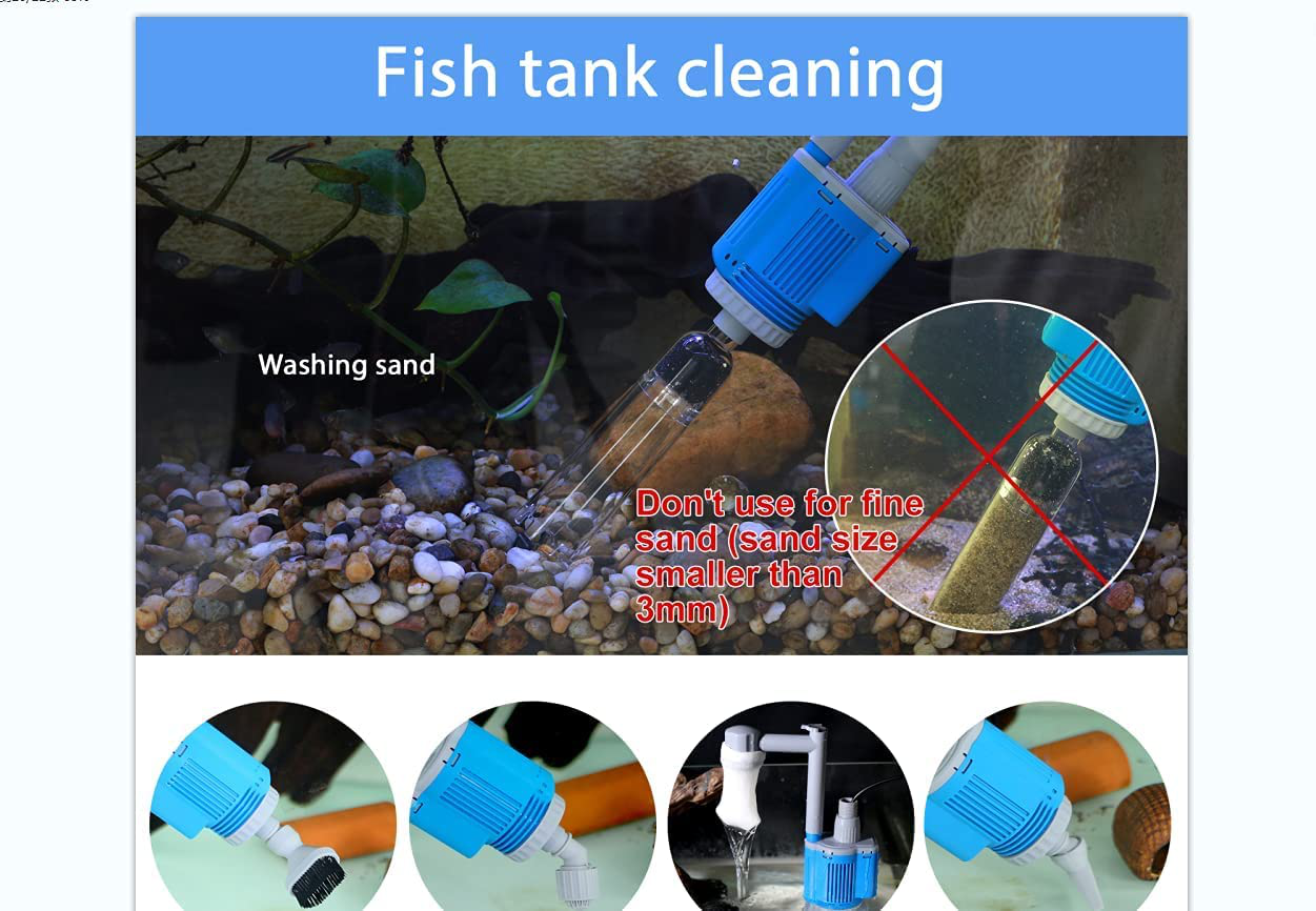 Boxtech Upgraded Electric Aquarium Cleaner, 12V DC/28W Auto Fish Tank Gravel Cleaning Kit 6 in 1 Change Water and Wash Sand Filter for Aquarium 10-200 Gallon Animals & Pet Supplies > Pet Supplies > Fish Supplies > Aquarium Gravel & Substrates boxtech   