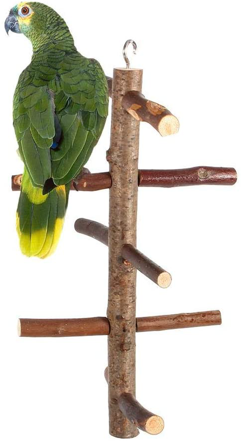 HEEPDD Bird Perch, Natural Wood Bark Rotating Ladder Parrot Cage Stand Toy for Budgies Parakeet Cockatiel Cockatoo Conure Lovebird Animals & Pet Supplies > Pet Supplies > Bird Supplies > Bird Ladders & Perches HEEPDD   