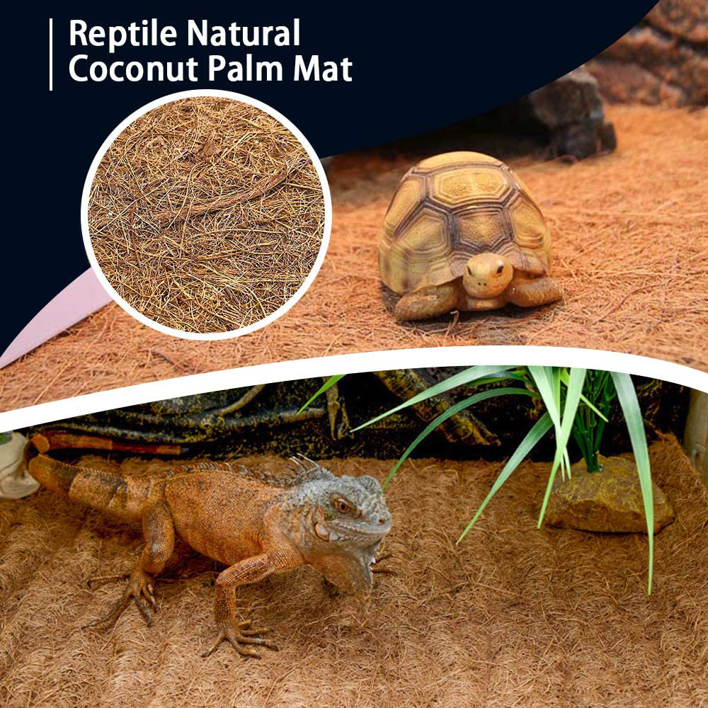 BLSMU Reptile Carpet,Coconut Fiber Substrate,Lizard Cage Mat,Coco Fiber Liner,Snake Bedding,Natual Coconut Fiber Carpet for Bearded Dragon,Turtles,Iguana,Tortoises (35.4" X 15.7")