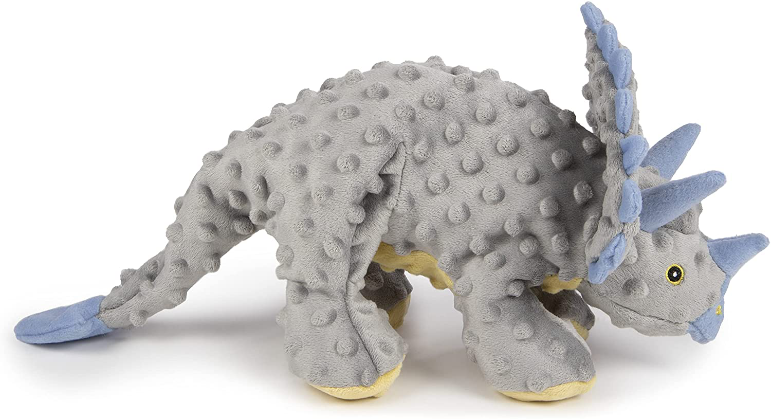 Godog Dinos Triceratops with Chew Guard Technology Tough Plush Dog Toy, Grey, Large Animals & Pet Supplies > Pet Supplies > Dog Supplies > Dog Toys goDog   