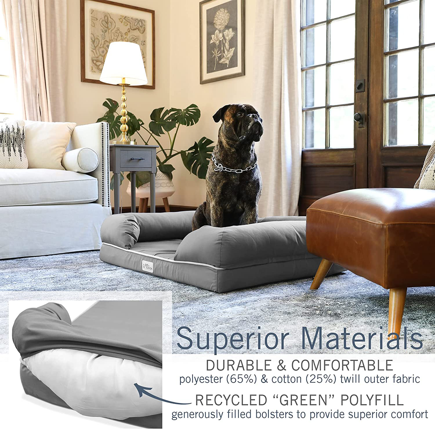 Petfusion Ultimate Orthopedic Dog Bed | Solid Certipur-Us Memory Foam | Multiple Sizes/Colors, Medium Firmness Bolster, Waterproof Liner, Breathable 35% Cotton Cover | Cert. Skin Safe | 3Yr Warranty Animals & Pet Supplies > Pet Supplies > Cat Supplies > Cat Beds PetFusion   
